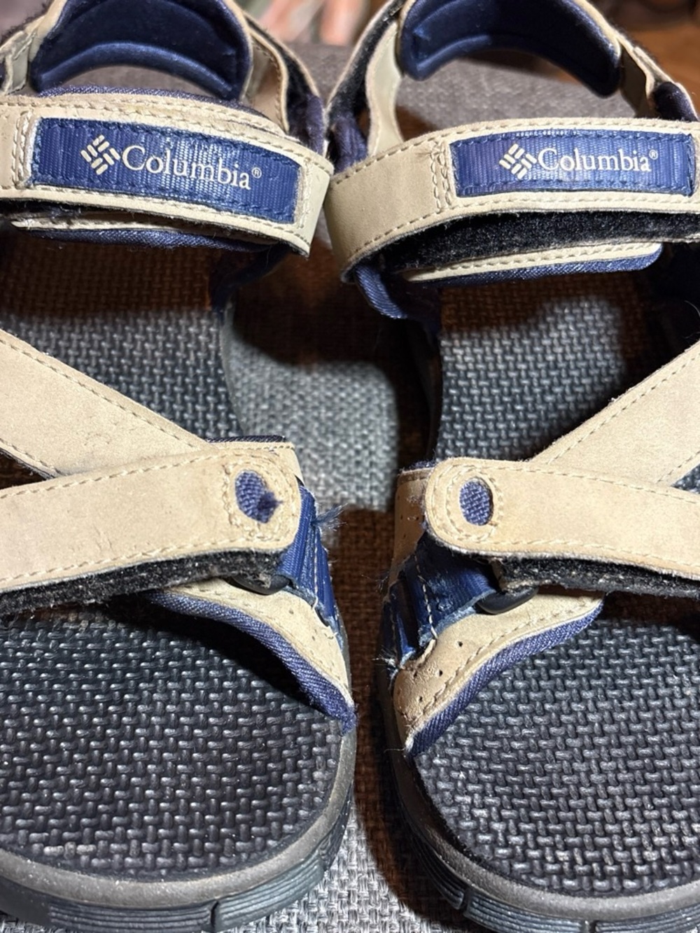 Columbia Tan and Navy Adjustable Outdoor Sandals